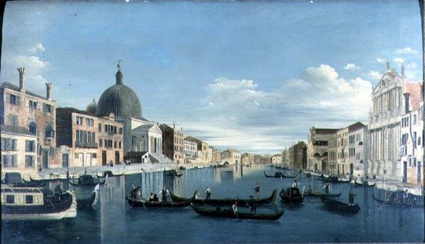 Canal Grande, Benátky s náměstím San Simeon Piccolo od Francesco (circle of) Tironi