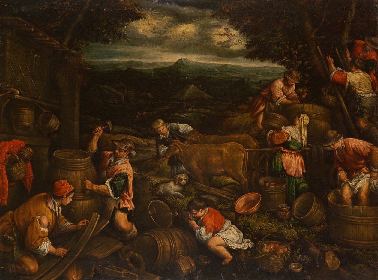 Podzimní sklizeň (sběr hroznů), 1585-90 (podrobnosti viz 65684) od Francesco Bassano