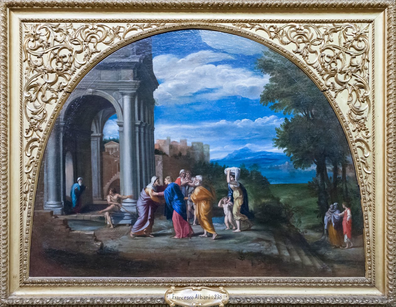 Krajina s návštěvou od Francesco Albani