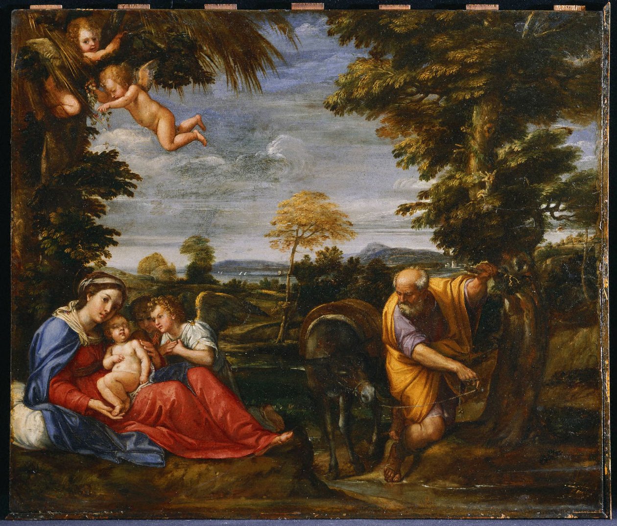 Odpočinek během útěku do Egypta od Francesco Albani