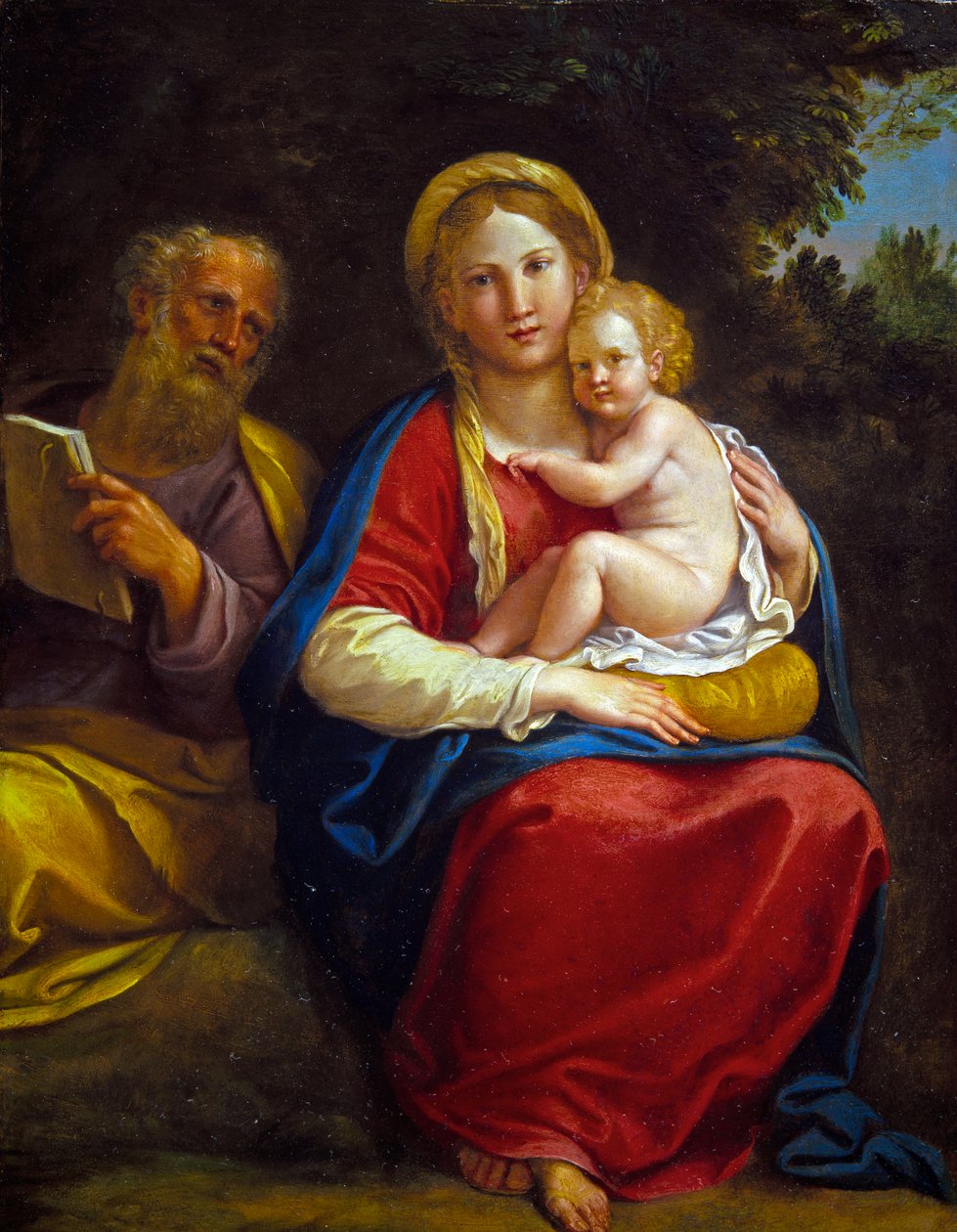Svatá rodina (olej na mědi) od Francesco Albani