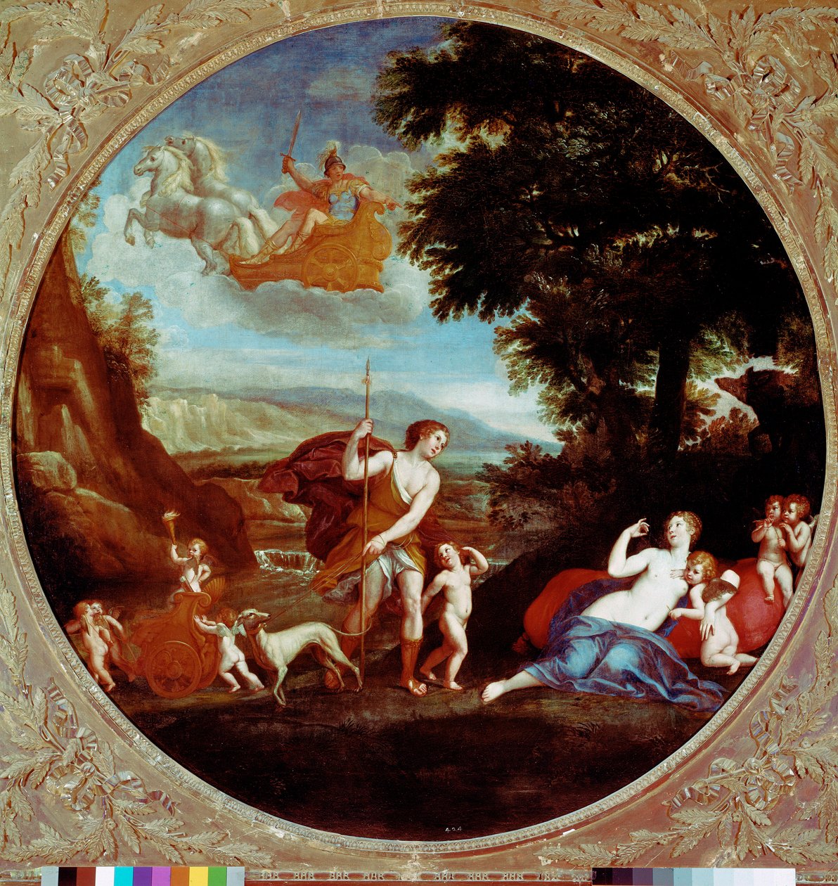 Obraz Venuše a Adonise od Francesca Albaniho (1578-1660) řekl albánský Řím 17. století, Galleria Borghese od Francesco Albani