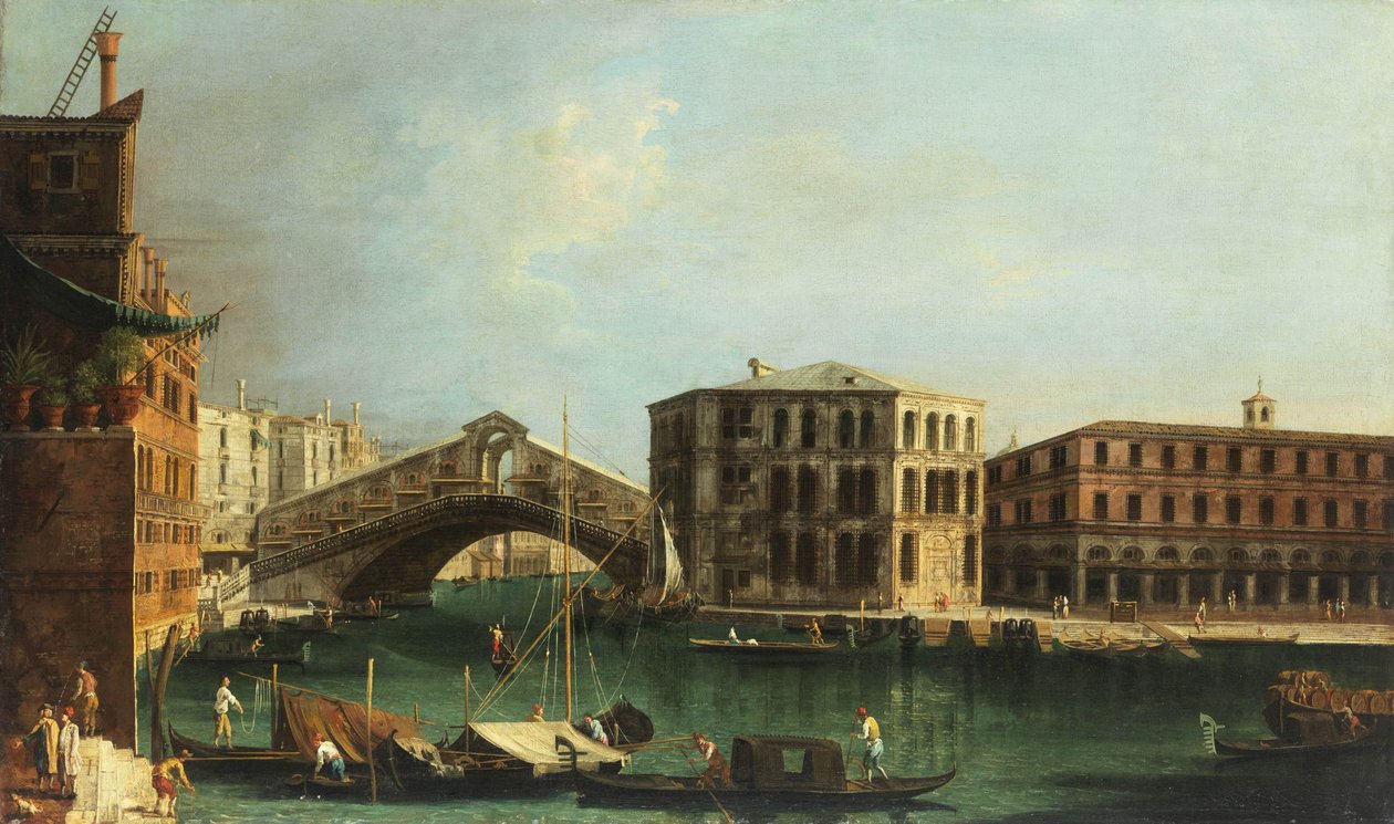 Francesco Albotto Most Rialto a palác Camerlenghi od Francesco Albotto