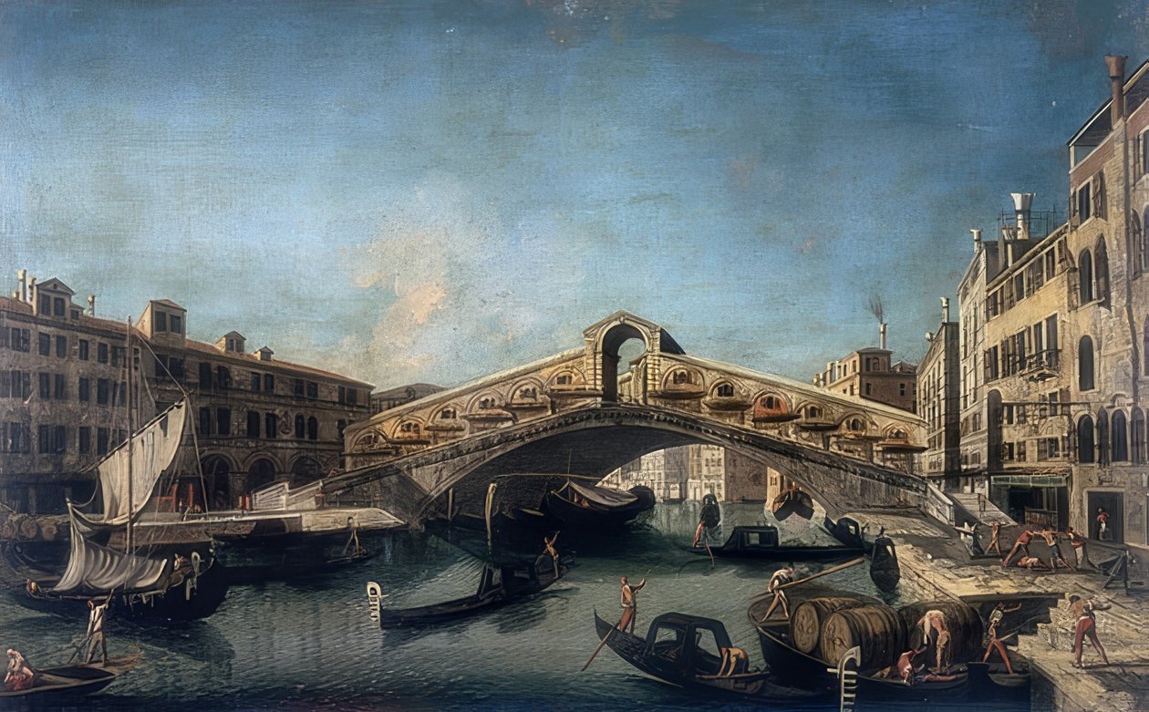 most Rialto. Přibližně 1735-1740 od Francesco Albotto