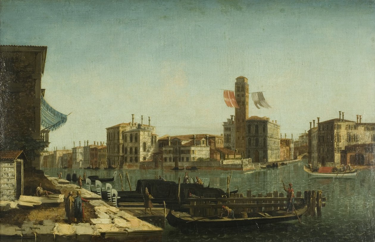 Pohled na Canal Grande, Benátky, cca 1743 (olej na plátně) od Francesco Albotto