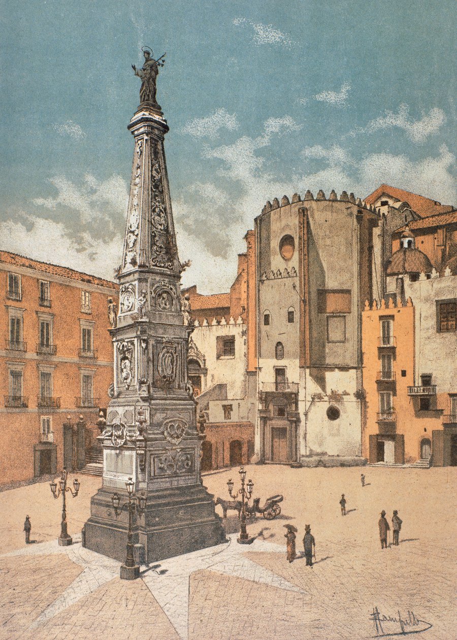 Náměstí San Domenico Maggiore v Neapoli od Francesco Aversano