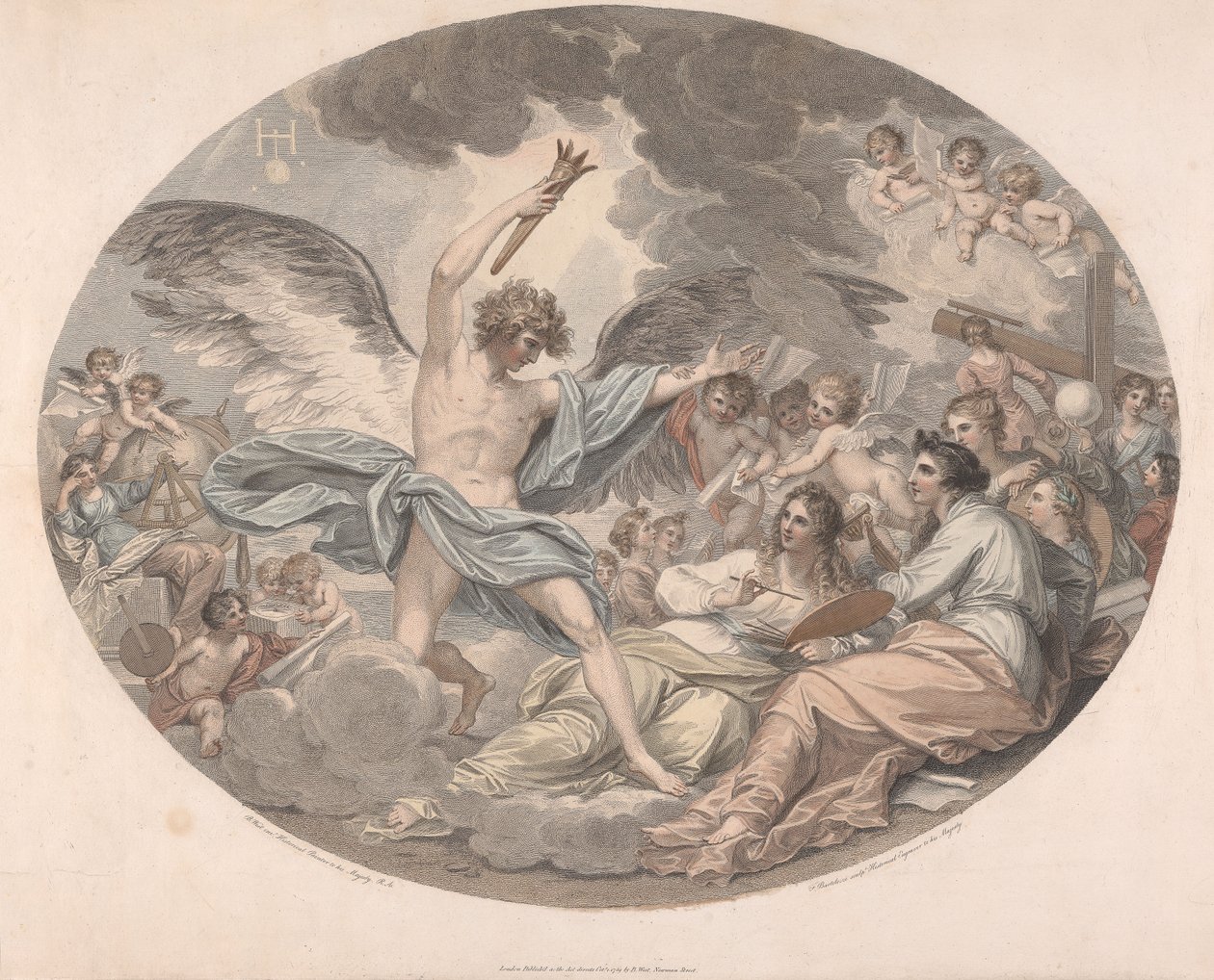 Apollón a Múzy od Francesco Bartolozzi