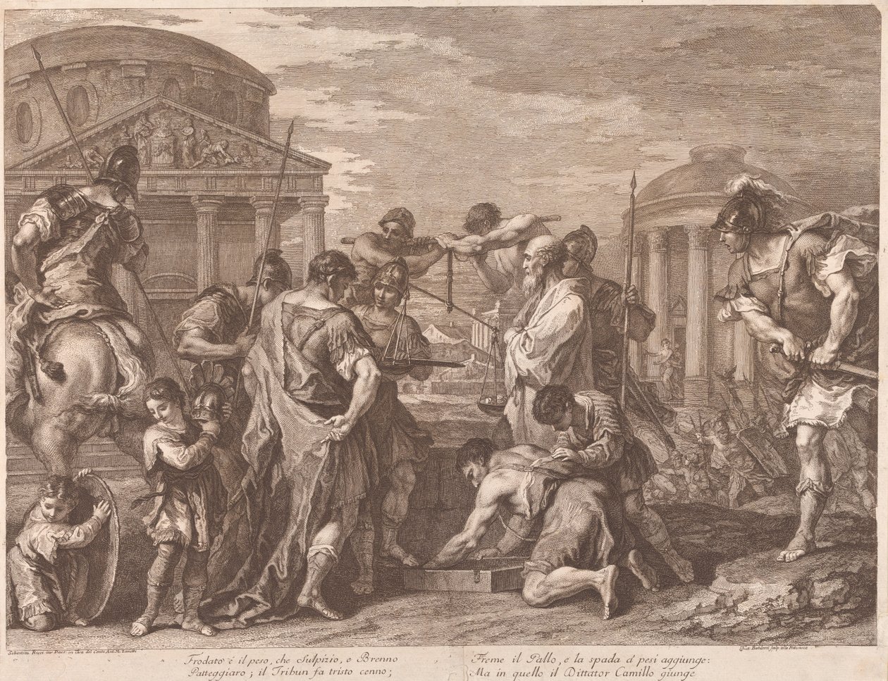 Camillus zachraňuje Řím před Brennem od Francesco Bartolozzi