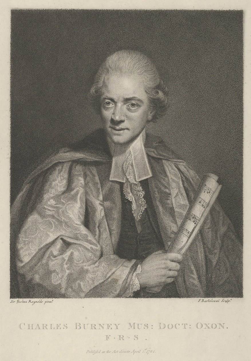 Charles Burney, 1. dubna 1784, 1. dubna 1784. od Francesco Bartolozzi