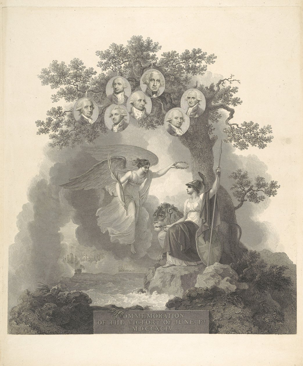 Připomínka vítězství z 1. června 1794 od Francesco Bartolozzi