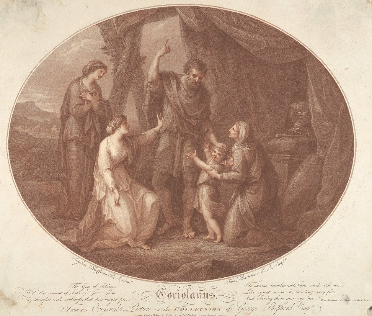 Coriolanus, 5. jednání, 3. scéna od Francesco Bartolozzi