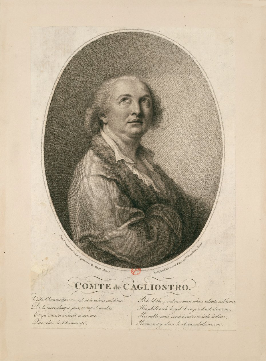 Hrabě Alessandro di Cagliostro 1743-1795. od Francesco Bartolozzi