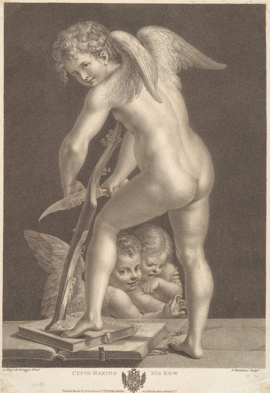 Amor vyřezávající luk od Francesco Bartolozzi