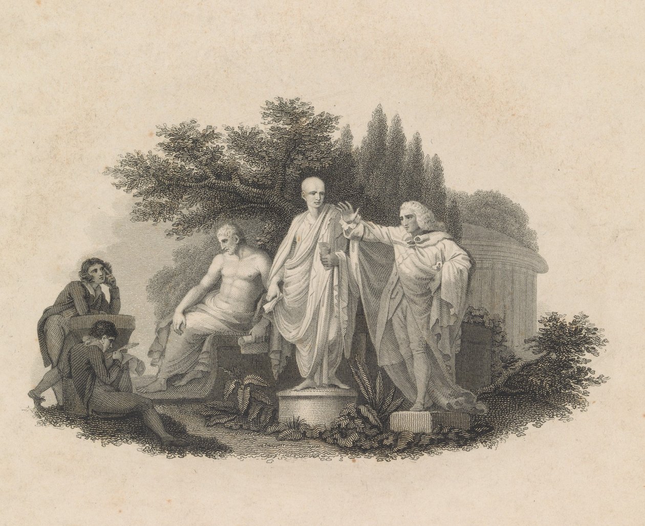 Demosthenes, Cicero a William Pitt, hrabě z Chatham, 1750-1815. od Francesco Bartolozzi