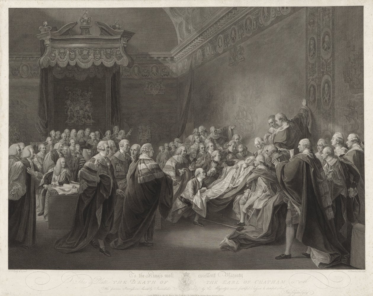 Dood van de Graaf van Chatham Smrt hraběte z Chathamu (název na předmětu) od Francesco Bartolozzi