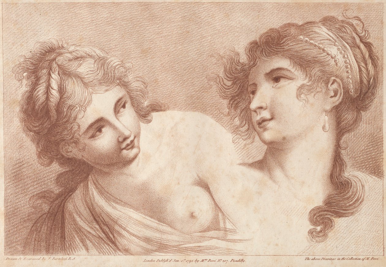 Hlavy dvou žen, 1792. od Francesco Bartolozzi