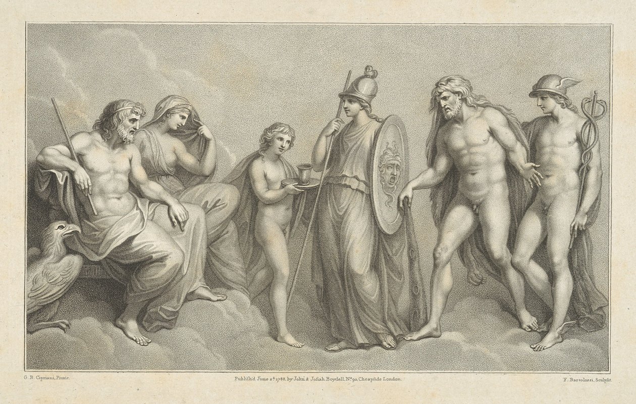 Herkules představený Jupiterovi a Junoně od Francesco Bartolozzi