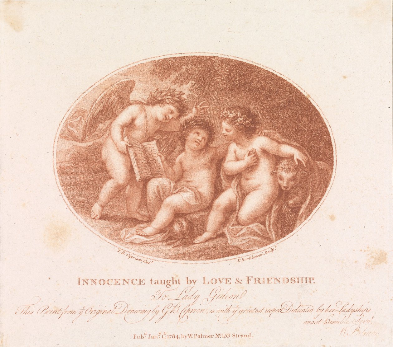 Unschuld gelehrt durch Liebe und Freundschaft od Francesco Bartolozzi