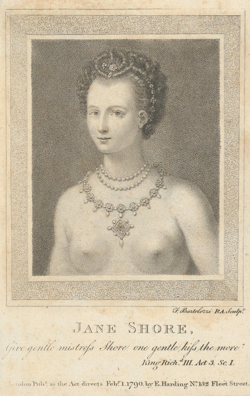 Jane Shore: Dejte něžné milence Shore jeden něžný polibek tím víc Shakespeare,..., 1. února 1790. od Francesco Bartolozzi