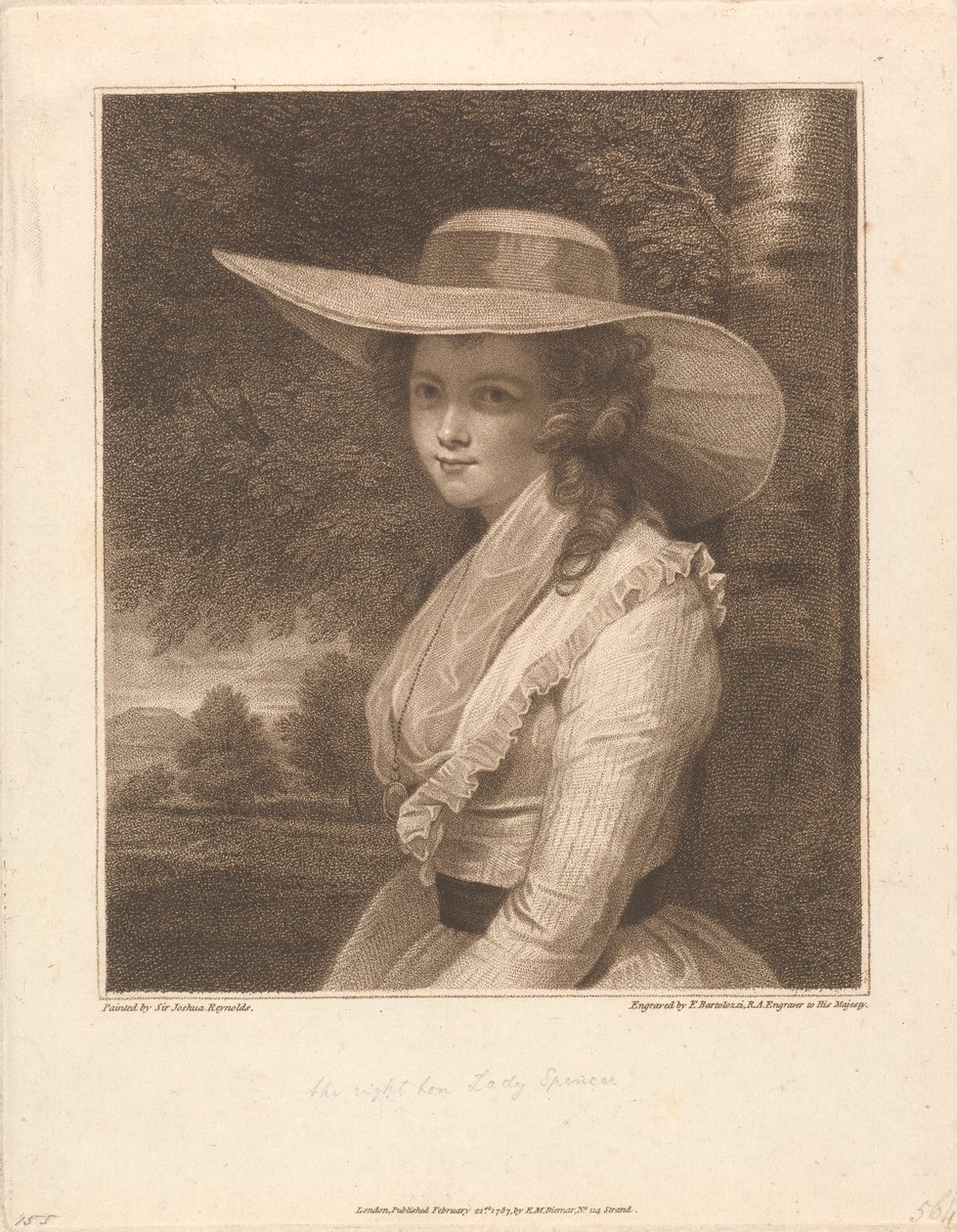 Lavinia, hraběnka Spencer, vikomtesa Althorp od Francesco Bartolozzi