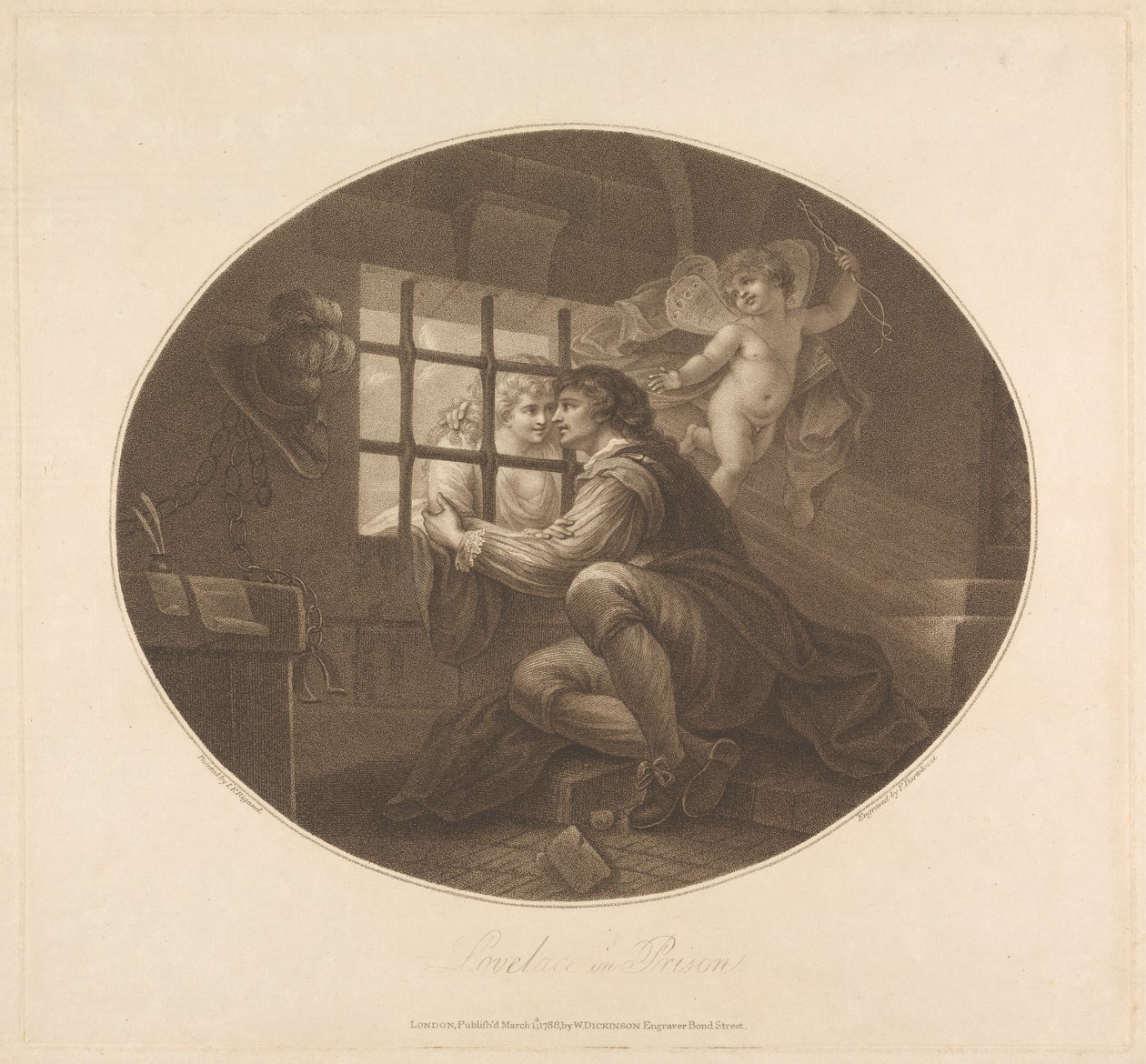 Lovelace ve vězení od Francesco Bartolozzi