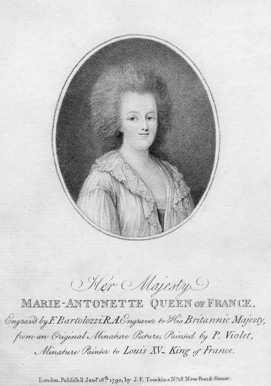 Marie Antoinetta, královna choť Ludvíka XVI. z Francie, 1790. od Francesco Bartolozzi