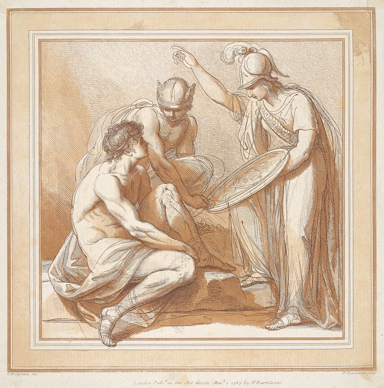 Merkur, Minerva a Paris od Francesco Bartolozzi