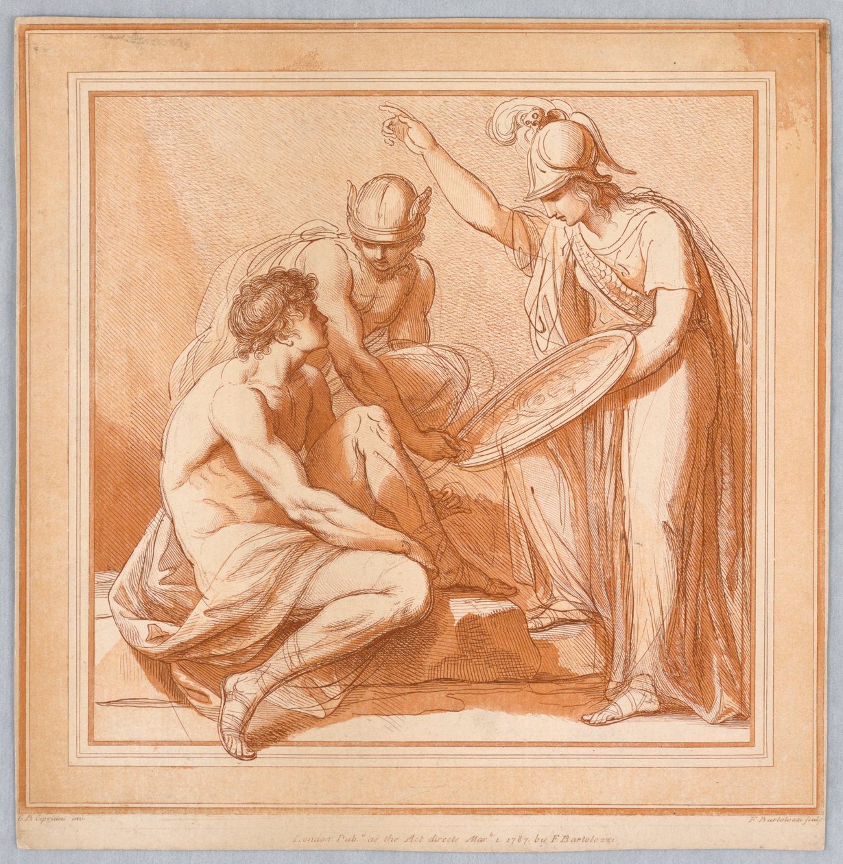 Minerva a Merkur od Francesco Bartolozzi