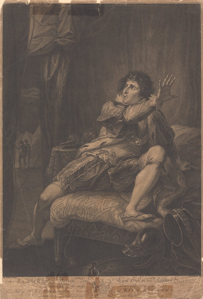 Pan Kemble v postavě krále Richarda Třetího – „Richard III“, V. dějství, V. scéna od Francesco Bartolozzi