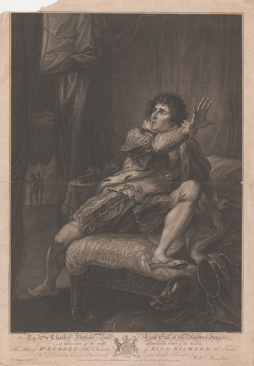 Pan Kemble v postavě krále Richarda Třetího – „Richard III“, V. dějství, V. scéna od Francesco Bartolozzi