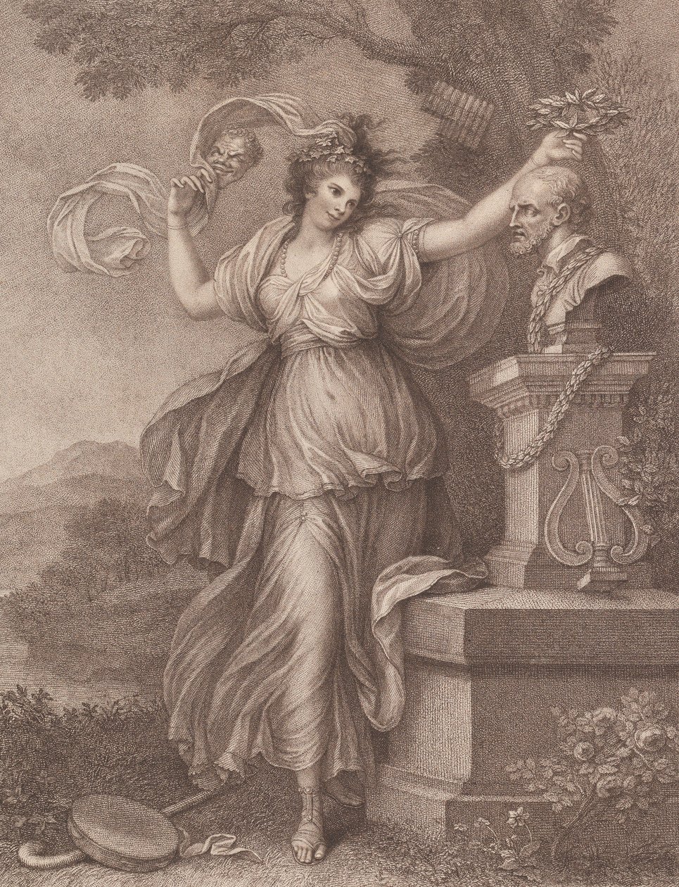 Paní Abingtonová jako Thalia, 20. srpna 1783. od Francesco Bartolozzi