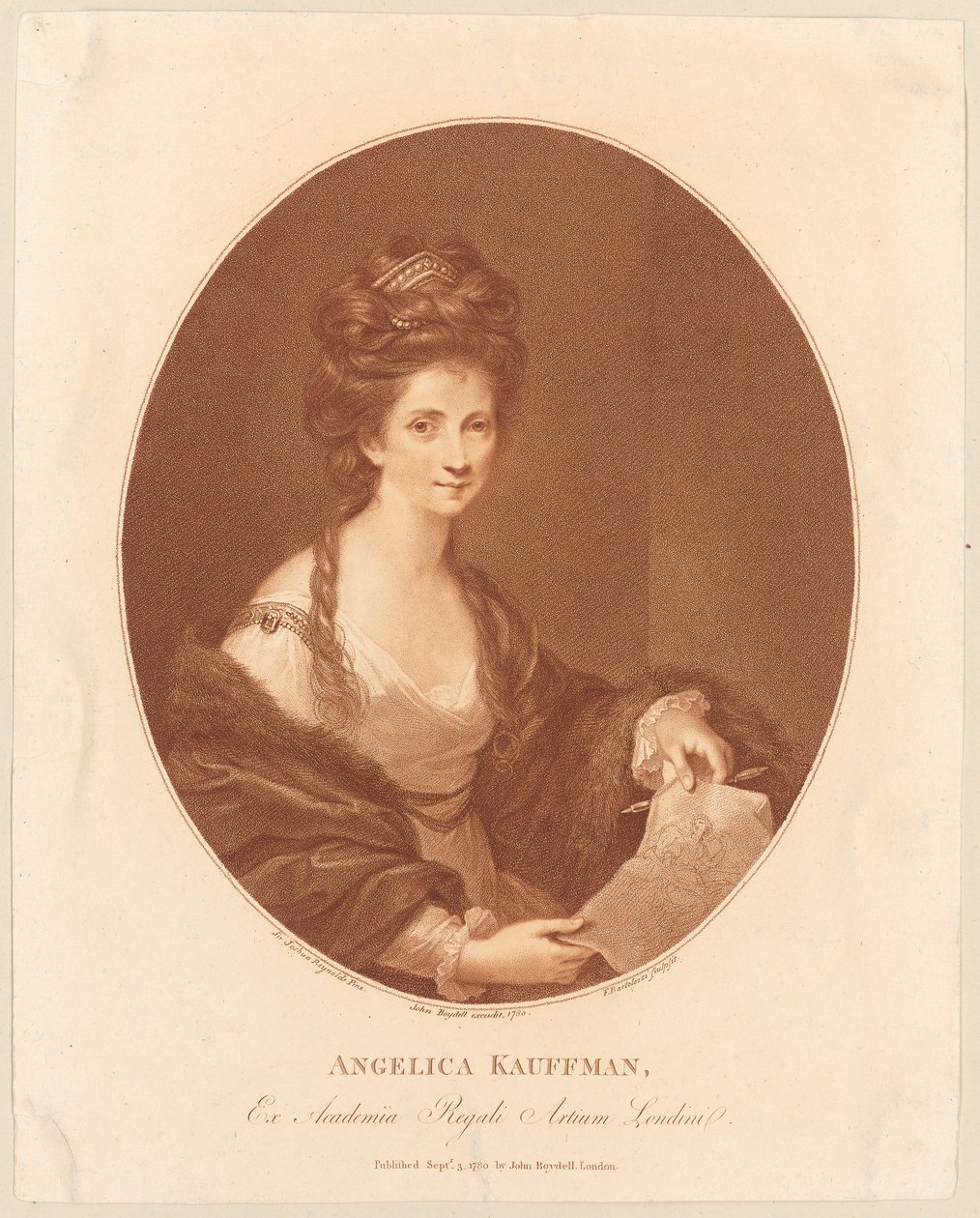 Porträt von Angelika Kauffmann od Francesco Bartolozzi