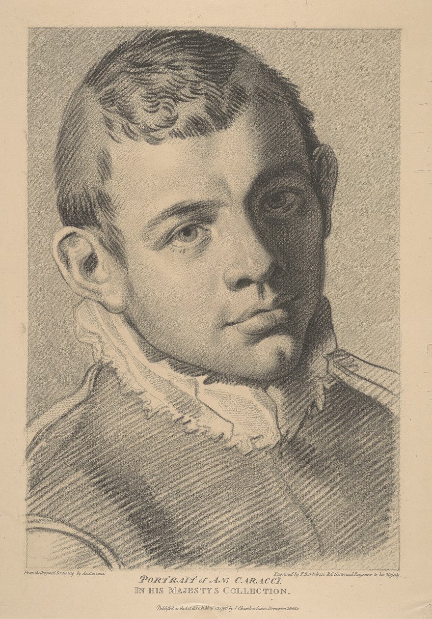 Portrét Annibala Carracciho od Francesco Bartolozzi