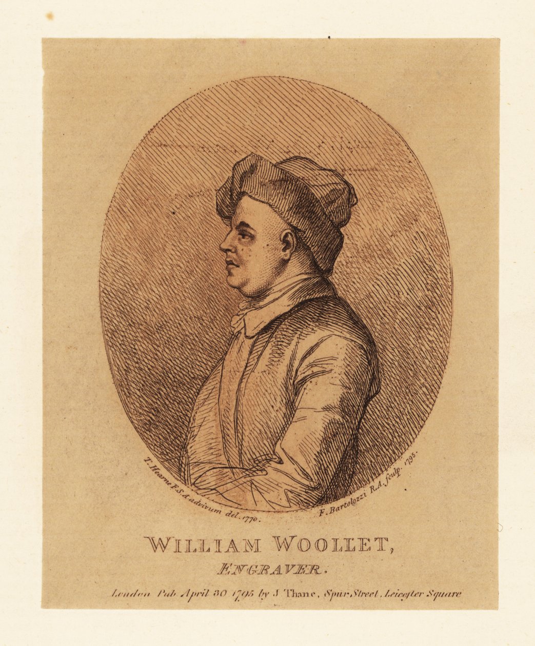 Portrét Williama Woolleta, anglického rytce od Francesco Bartolozzi