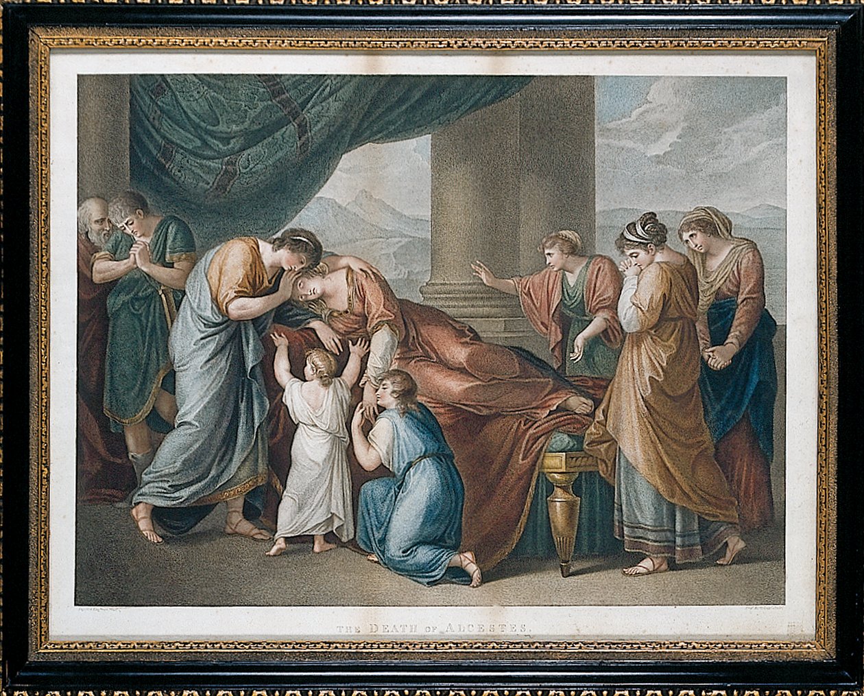 Smrt Alcestise podle Angeliky Kauffmanové od Francesco Bartolozzi