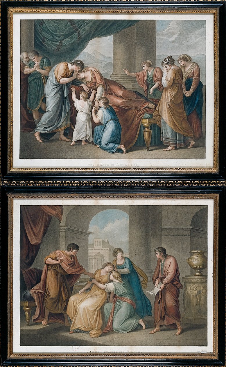 Smrt Alcestise podle Angeliky Kauffmanové od Francesco Bartolozzi