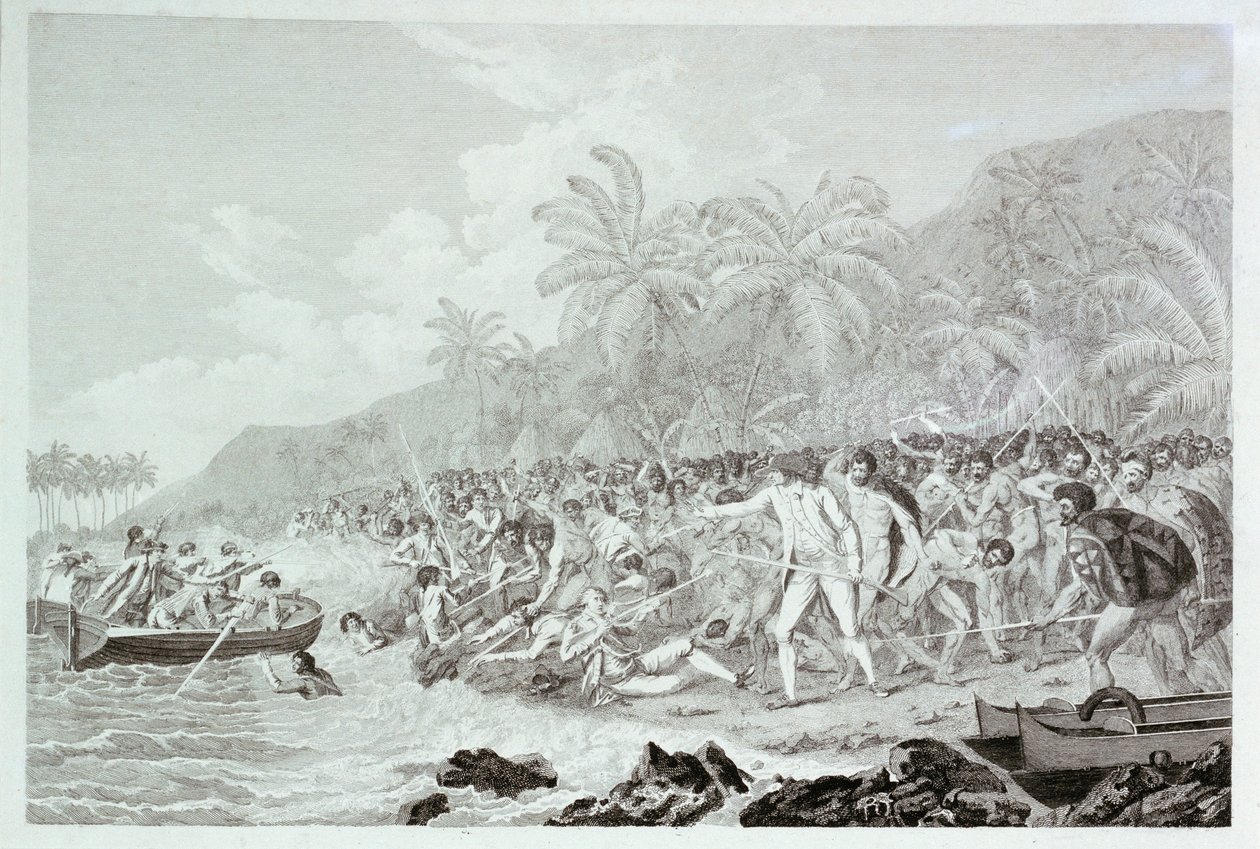 Smrt kapitána Cooka (bez názvu), asi 1783 (rytina) od Francesco Bartolozzi