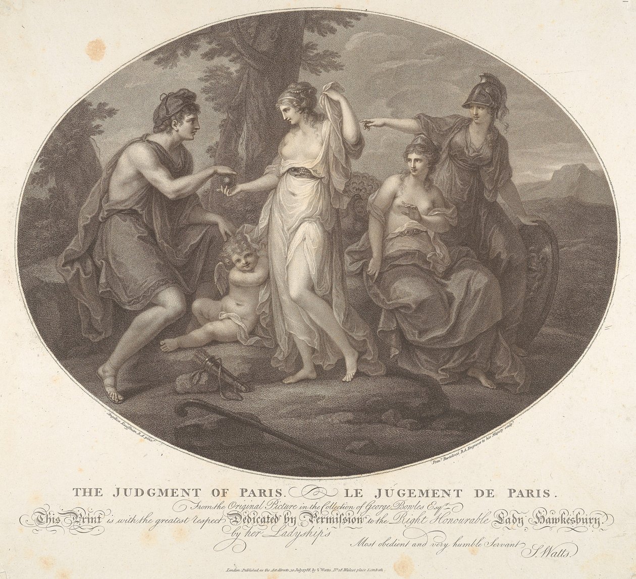 Paridův soud od Francesco Bartolozzi