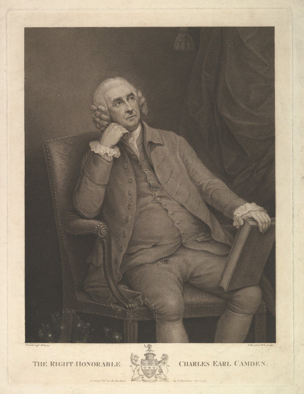 The Right Honorable Charles Pratt, 1. Earl Camden, Lord Chancellor, 1795. od Francesco Bartolozzi