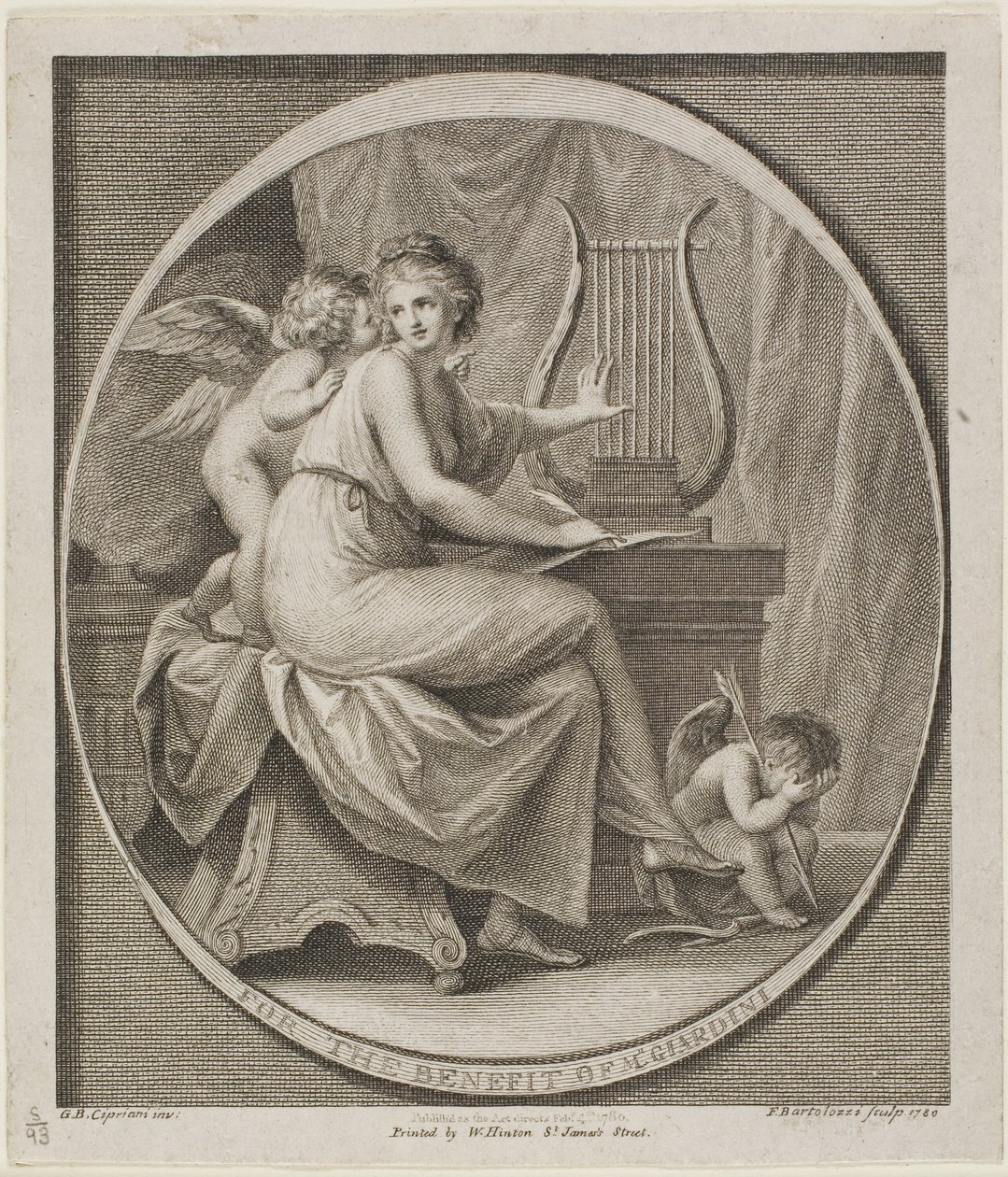 Vstupenka ve prospěch M. Gardiniho od Francesco Bartolozzi