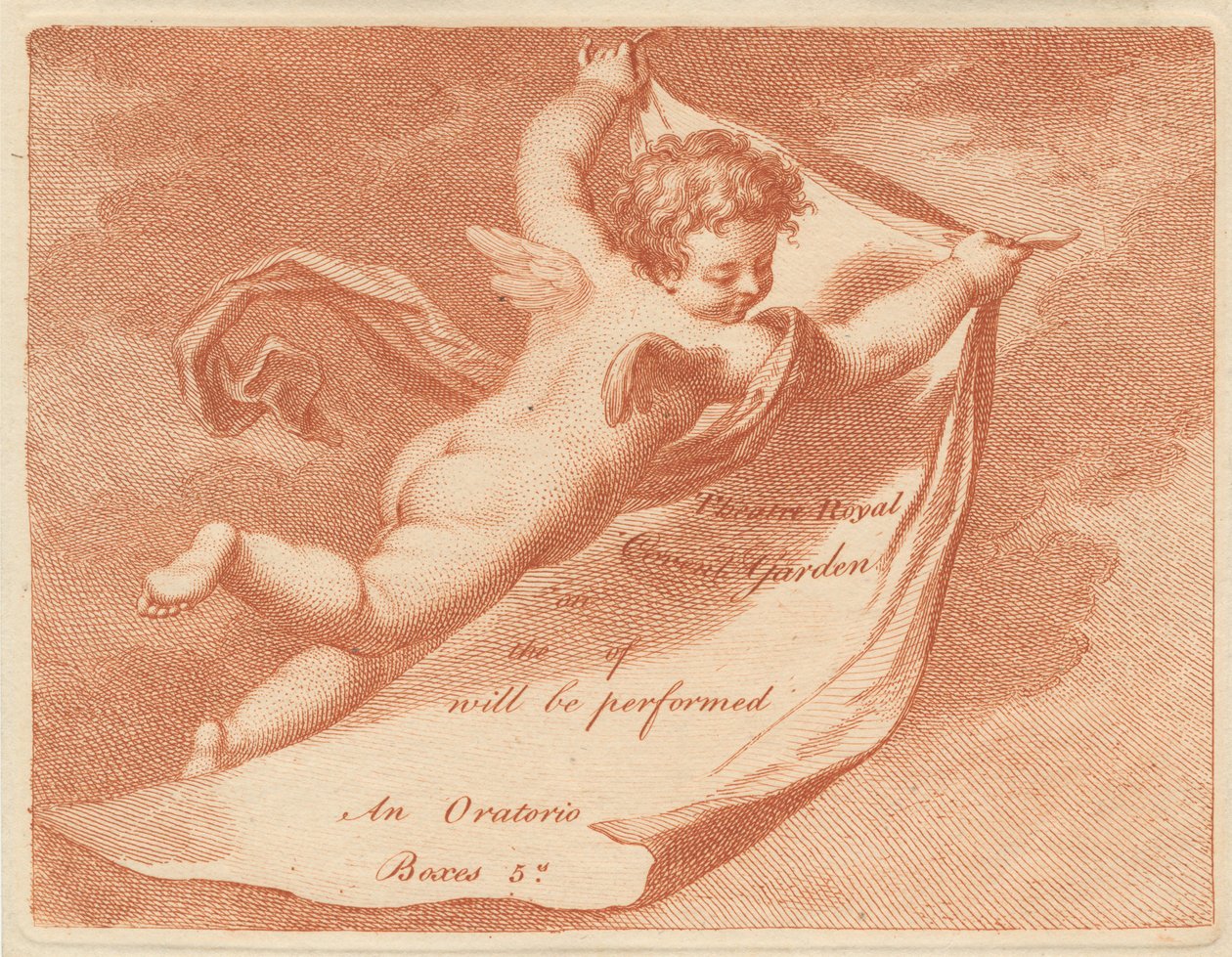Eintrittskarte für das Theatre Royal, Covent Garden od Francesco Bartolozzi