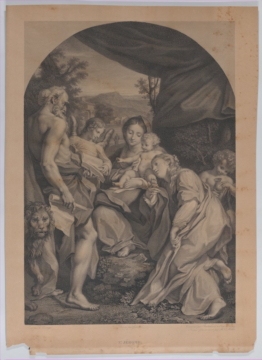 Panna a dítě se svatým Jeronýmem vlevo, 1822 od Francesco Bartolozzi