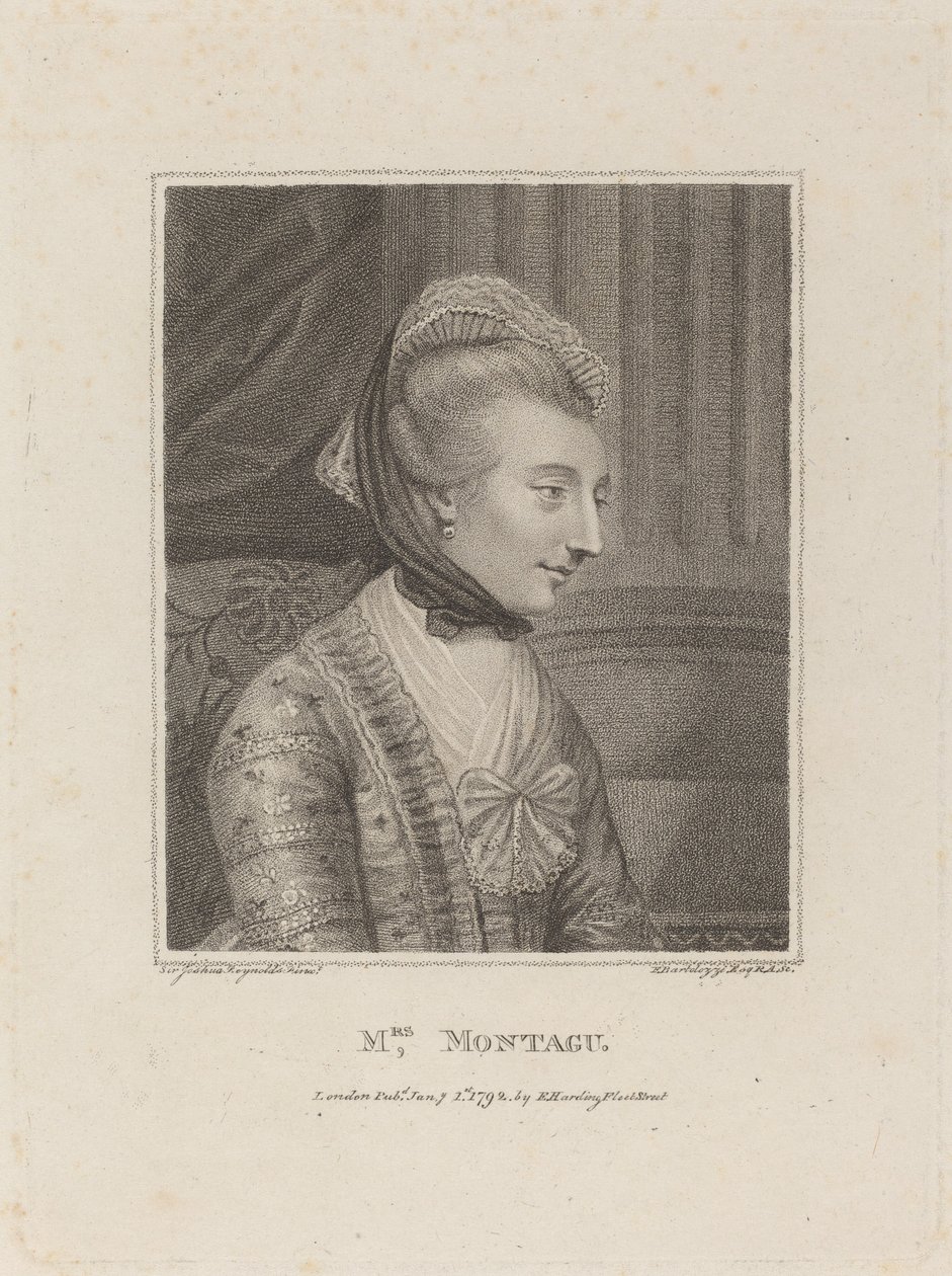 paní Montagueová od Francesco Bartolozzi after Sir Joshua Reynolds