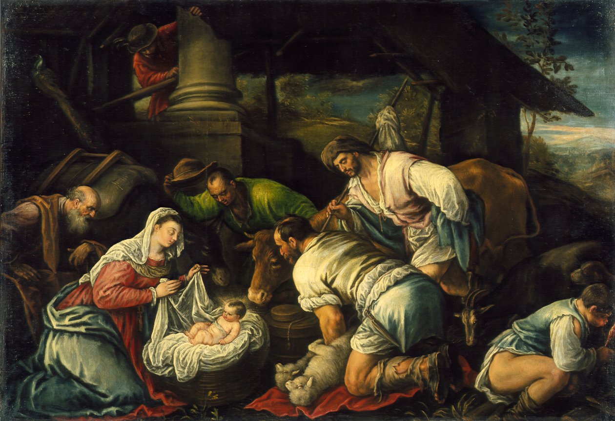 Klanění pastýřů, cca 1585-1590 od Francesco Bassano