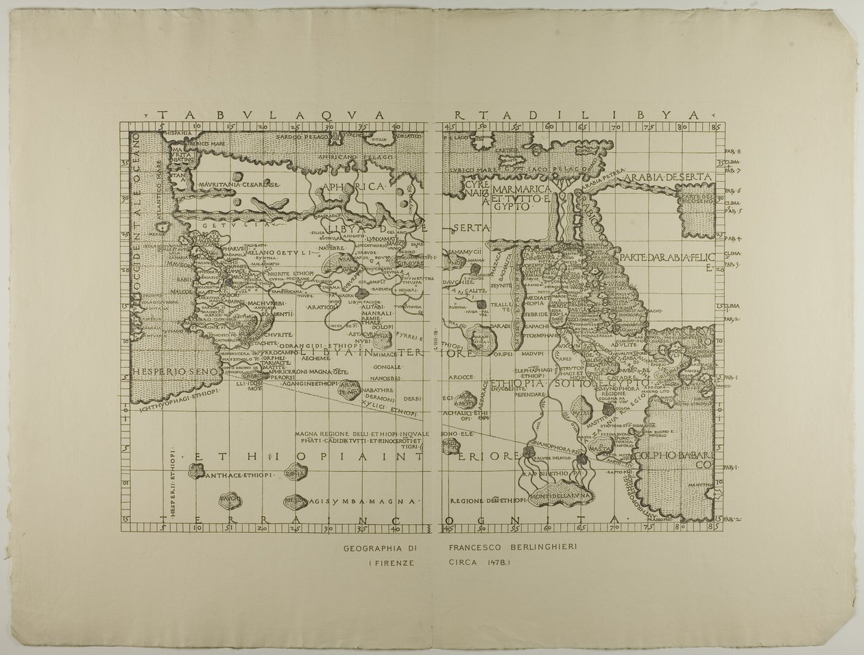 Mapa Libye, Středního východu a severní Afriky od Francesco Berlinghieri