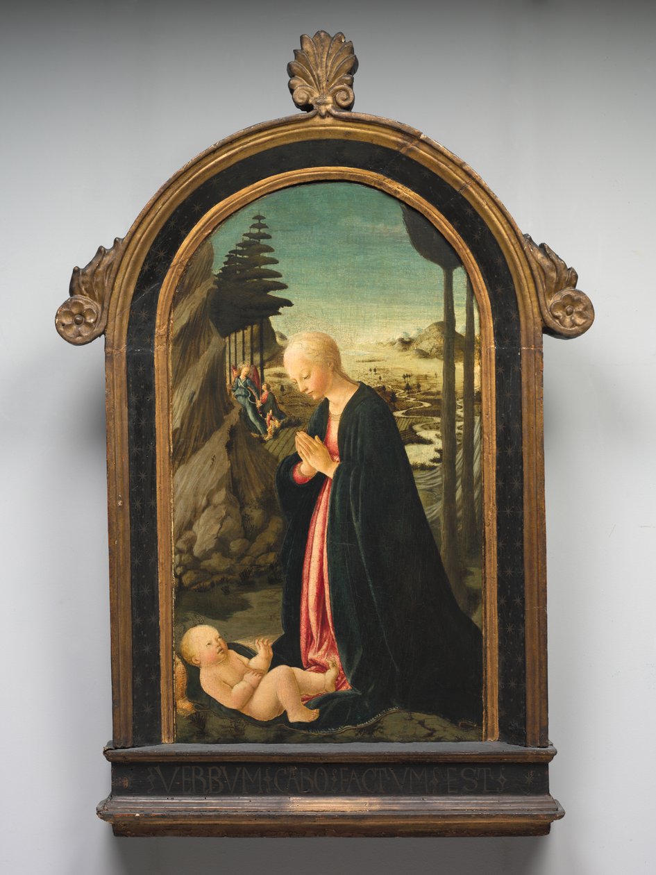 Madonna a dítě s Tobiášem a andělem Rafaelem od Francesco Botticini