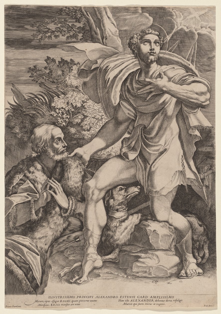 Svatý Roch s dárcem od Francesco Brizio, after Parmigianino