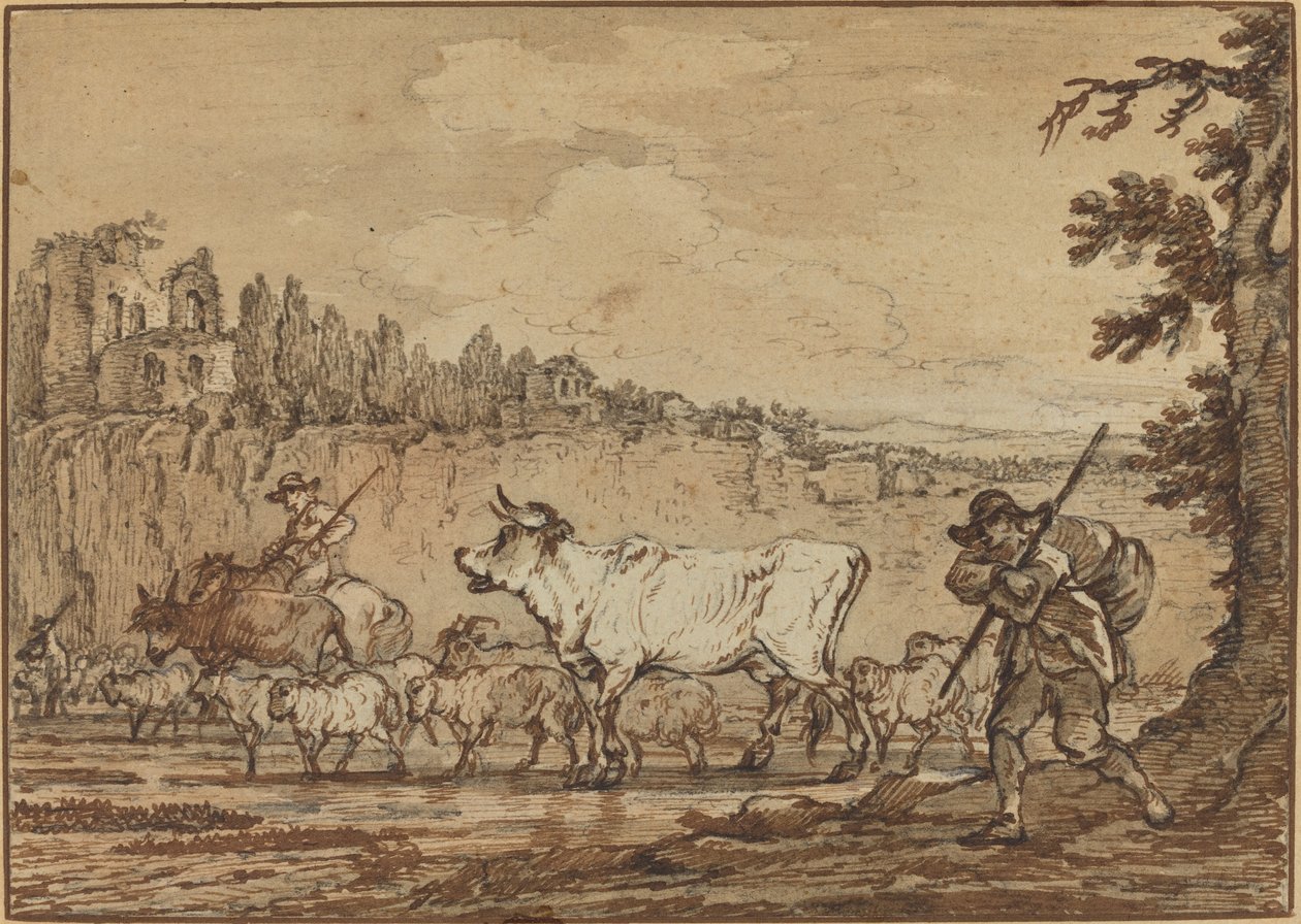 Pastevec přes řeku od Francesco Casanova