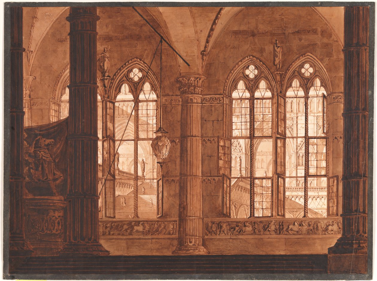 Dekorace pro plesovou scénu v Gioiově opeře Belmondo, popravené pro Teatro di Torre Argentino 1814 od Francesco Cocchi