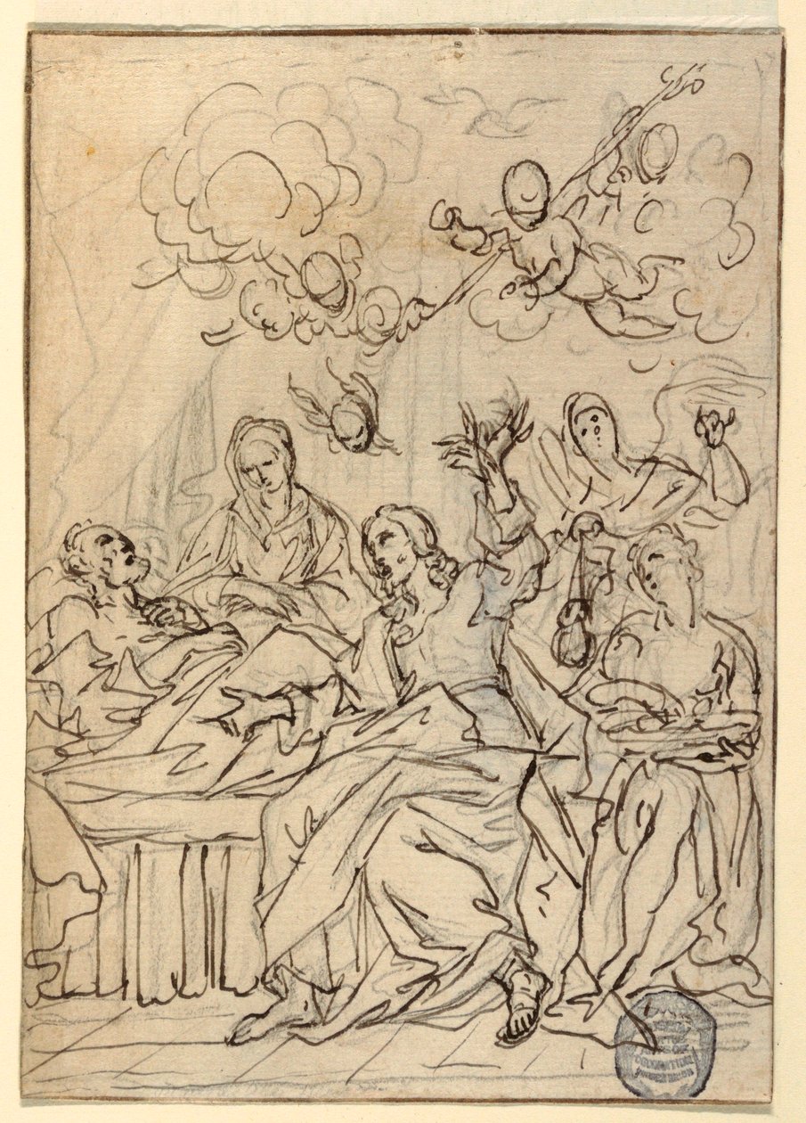 Kresba, Smrt svatého Josefa, 1880 od Francesco Coghetti